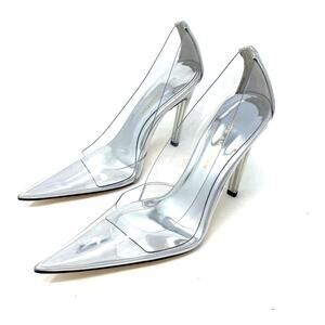 Good American Cinder-Rella Pumps Size 8 Glass GA275P-X